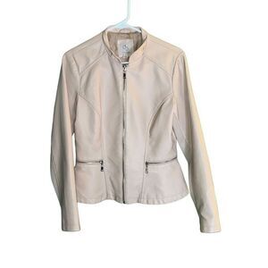CB Established 1962 Faux Leather Zippered Jacket small